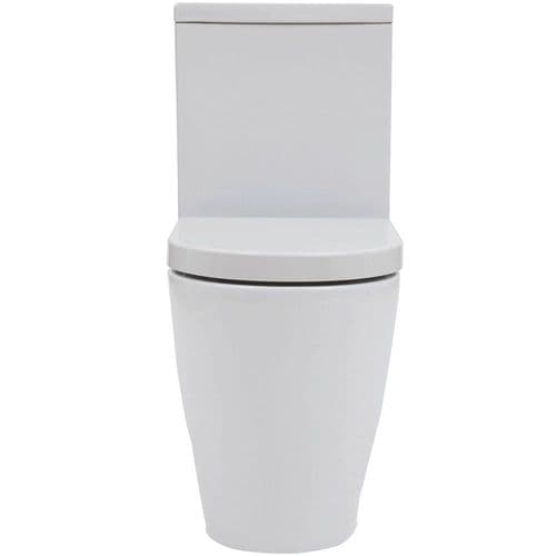 Frontline Emme Flush to Wall Close Coupled Toilet With Soft Close Seat- White