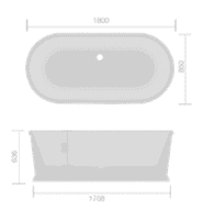 Frontline Holborn 1800mm Traditional Freestanding Tub | Bathcenter