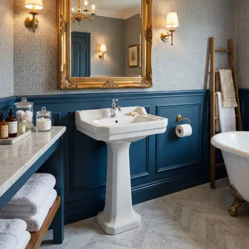 Frontline Holborn Basin With Full Pedestal - 550mm Wide - 1 or 2 Tap Holes - White