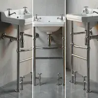 Frontline Holborn Heated Basin Washstand | 500mm | Chrome