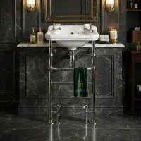 Frontline Holborn Heated Basin Washstand | 500mm | Chrome