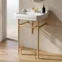 Frontline Holborn Heated 610mm Basin Washstand | Brushed Brass