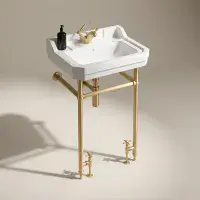 Frontline Holborn Heated 610mm Basin Washstand | Brushed Brass