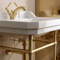 Frontline Holborn Heated 610mm Basin Washstand | Brushed Brass
