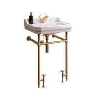 Frontline Holborn Heated 610mm Basin Washstand | Brushed Brass