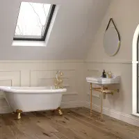 Frontline Holborn Heated 610mm Basin Washstand | Brushed Brass