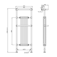 Frontline Howard Tall Traditional Towel Rail | Chrome (1500x574)