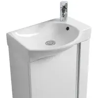Frontline Lucca Cloakroom Floorstanding Toilet with Soft-Close Seat, 445mm Gloss White Unit & Basin