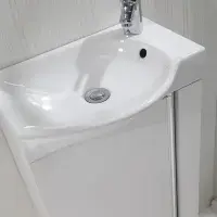 Frontline Lucca Cloakroom Floorstanding Toilet with Soft-Close Seat, 445mm Gloss White Unit & Basin