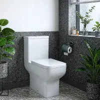 Frontline Lucca Cloakroom Floorstanding Toilet with Soft-Close Seat, 445mm Gloss White Unit & Basin