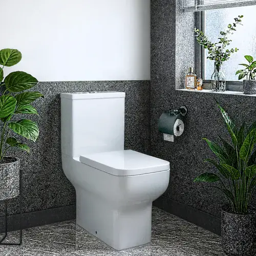 Frontline Lucca Flush To Wall Close Coupled Toilet | Soft Close Seat
