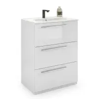 Frontline Mia 600mm Floorstanding Vanity Unit | 3 Drawer Storage