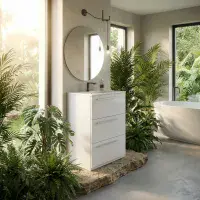 Frontline Mia 600mm Floorstanding Vanity Unit | 3 Drawer Storage