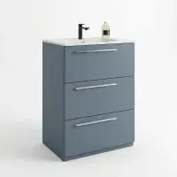 Frontline Mia 600mm Floorstanding Vanity Unit | 3 Drawer Storage