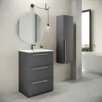 Frontline Mia 600mm Floorstanding Vanity Unit | 3 Drawer Storage