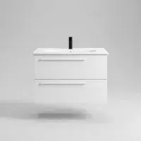 Frontline Mia Furniture - 600mm Wall Hung Unit & Ceramic Basin - Variant Colours