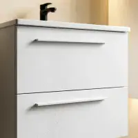 Frontline Mia Furniture - 600mm Wall Hung Unit & Ceramic Basin - Variant Colours