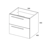 Frontline Mia Furniture - 600mm Wall Hung Unit & Ceramic Basin - Variant Colours