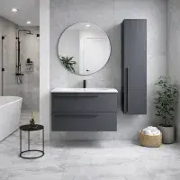 Frontline Mia Furniture - 600mm Wall Hung Unit & Ceramic Basin - Variant Colours