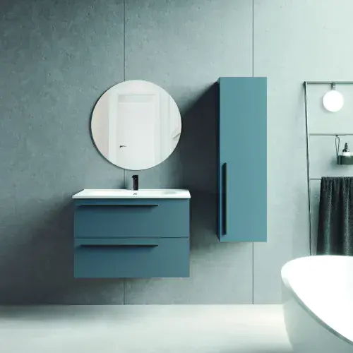 Frontline Mia Furniture - 800mm Wall Hung Unit & Ceramic Basin - Variant Colours