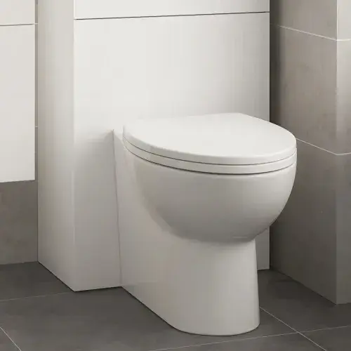 Frontline Monty Modern Curved Back to Wall Toilet Pan | Soft Close Seat