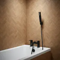 Frontline Onyx Matt Black Bath Shower Mixer | Bathcenter