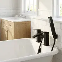 Frontline Onyx Matt Black Bath Shower Mixer | Bathcenter