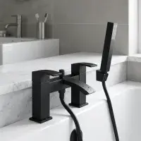 Frontline Onyx Matt Black Bath Shower Mixer | Bathcenter