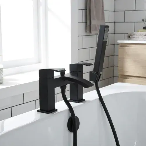 Frontline Onyx Matt Black Bath Shower Mixer Tap