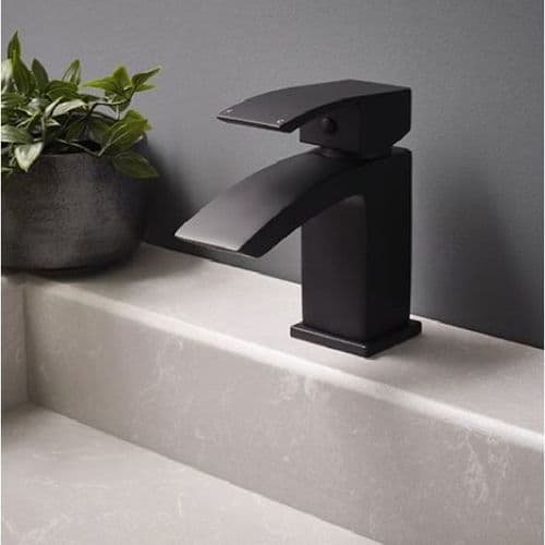 Frontline Onyx Matt Black Mini Mono Basin Mixer Tap