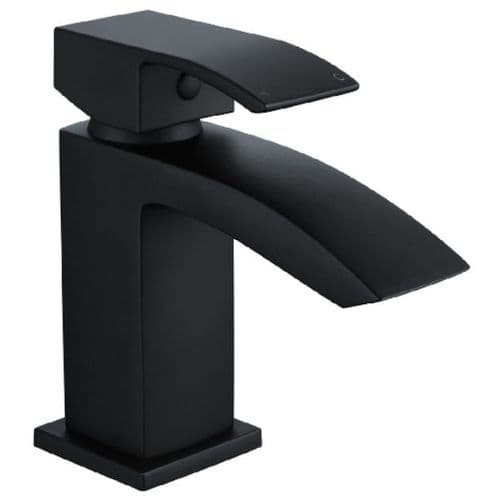 Frontline Onyx Matt Black Mono Basin Mixer Tap