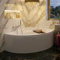 Frontline Orlah 1500x1040mm Corner Bath with Seat | Left or Right Hand