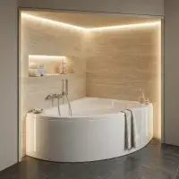 Frontline Orlah 1500x1040mm Corner Bath with Seat | Left or Right Hand