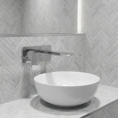 Frontline Sabre Chrome Wall Mounted Basin Mixer Tap