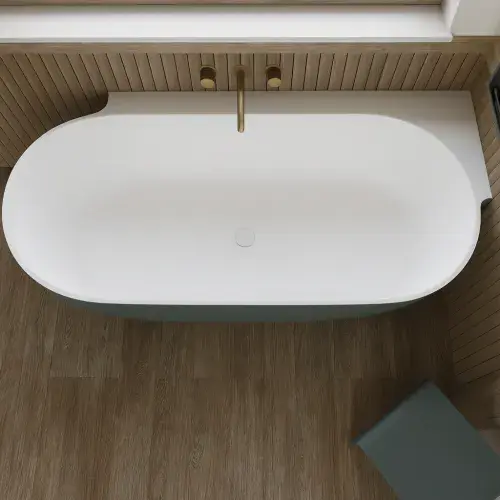 Frontline Stone Resin Havana 1700 x 800mm Corner Freestanding Bath, Left or Right Handed