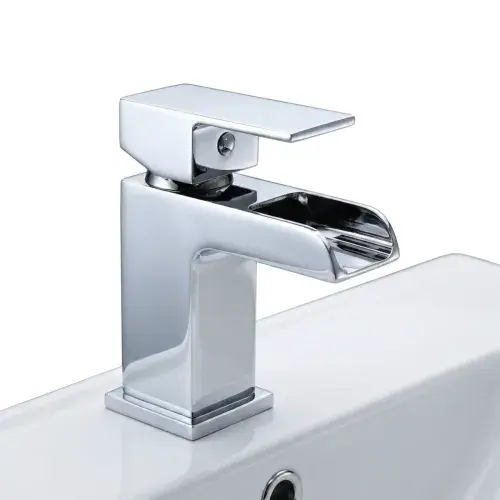 Frontline Stream Chrome Mini Mono Basin Mixer Tap with Click Clack Waste