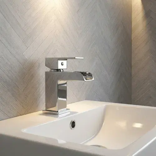 Frontline Stream Mono Basin Mixer Tap With Click Clack Waste - Chrome