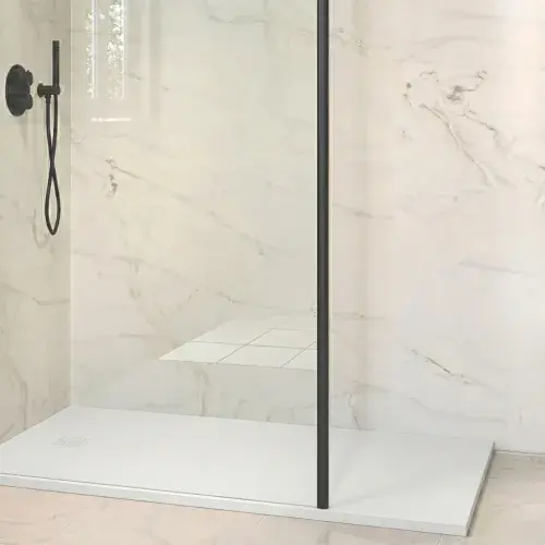 Frontline Structure 24mm White Slate Shower Tray & Waste