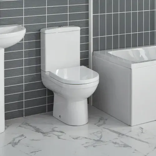 Frontline Vetta Rimless Short Projection Close Coupled Toilet | Soft Close Seat