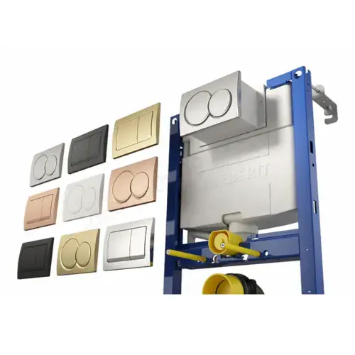 Geberit 112cm Alpha Frame & Cistern for Wall-Hung WC with Dual Flush Plate