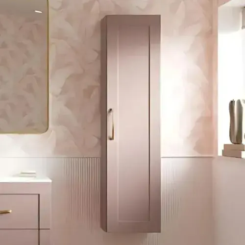 Genevieve Matt Pink Wall Hung 1 Door Tall Unit
