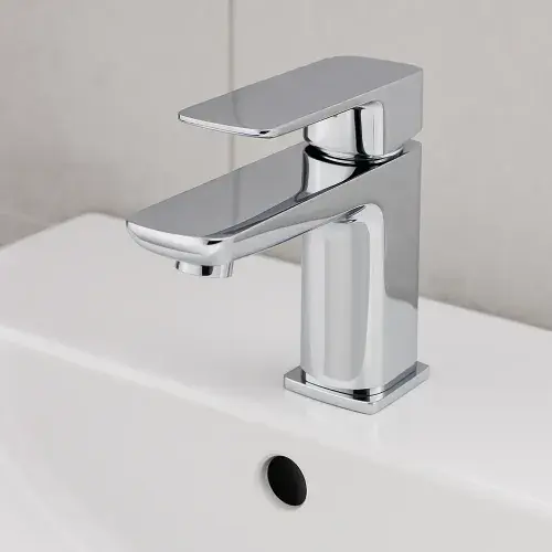 Genoa Basin Mixer Tap and Click Clack Waste, Chrome