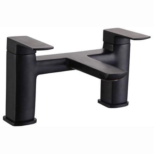 Genoa Bath Filler Tap, Black, Modern Lever Style