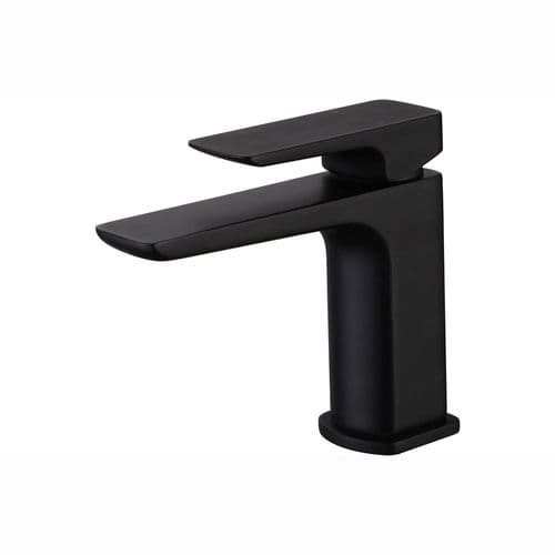 Genoa Mono Cloakroom Basin Tap, Black, Modern Lever Style