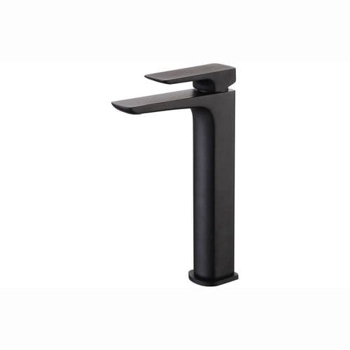 Genoa Mono Tall Basin Tap, Black, Modern Lever Style