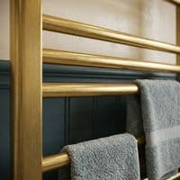 Gigi Brushed Brass Heated Towel Rail Radiator - Ladder Style - Lifetime Guarantee