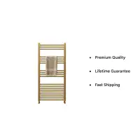 Gigi Brushed Brass Heated Towel Rail Radiator - Ladder Style - Lifetime Guarantee