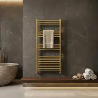 Gigi Brushed Brass Heated Towel Rail Radiator - Ladder Style - Lifetime Guarantee