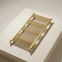 Gigi Brushed Brass Heated Towel Rail Radiator - Ladder Style - Lifetime Guarantee