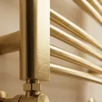 Gigi Brushed Brass Heated Towel Rail Radiator - Ladder Style - Lifetime Guarantee